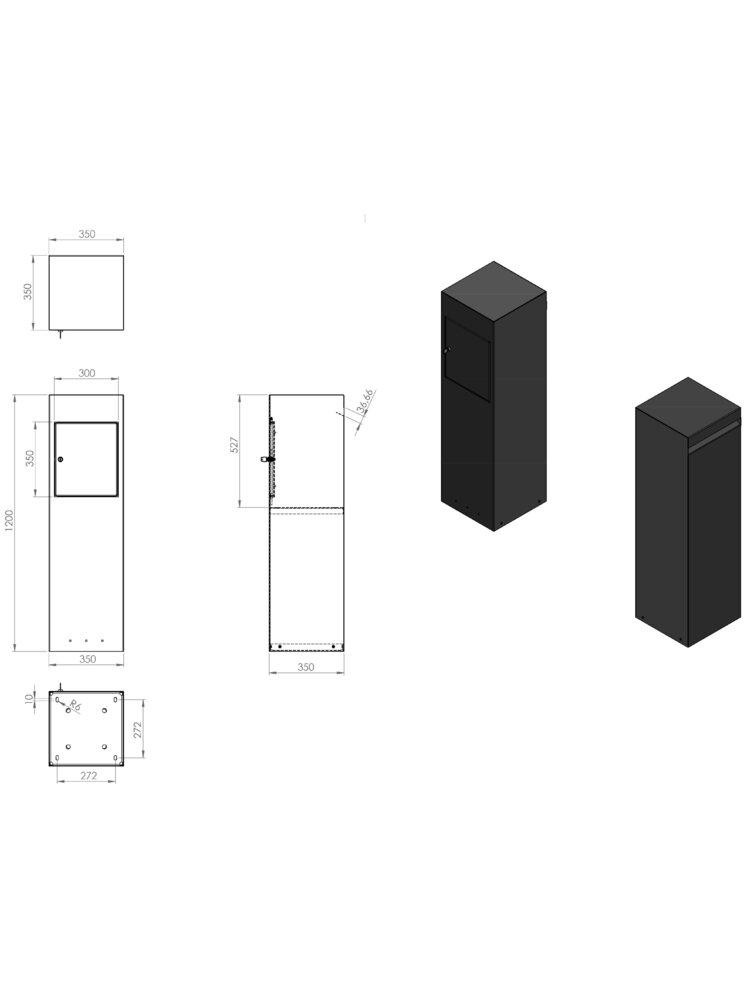 Corten pašto dėžutė NOX